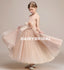 Simple A-Line Tulle Flower Girl Dresses, Lovely Little Girl Dresses with Handmade Flower, D1176