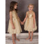 Gold Sequin A-Line Tulle Flower Girl Dresses, Lovely Little Girl Dresses, FC1357