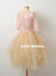 Pink A-Line Beaded Homecoming Dress, Short Sleeve Applique Tulle Homecoming Dress, D1316