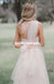 Long One Shoulder A-Line Tulle Bridesmaid Dress, Cheap Light Pink Backless Bridesmaid Dress, D959