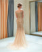 Sparkly Sequin Cap Sleeve Tulle Mermaid Backless Beaded Prom Dress, FC1777