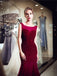 Red Sparkly Beaded Mermaid Sleeveless Tulle Sequin Backless Prom Dresses, FC1780