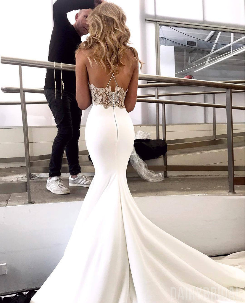 Charming Lace Sexy Backless Mermaid Jersey Prom Dresses, FC1792