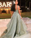 Vintage A-Line Beaded Backless Lace Long Prom Dresses, FC1889