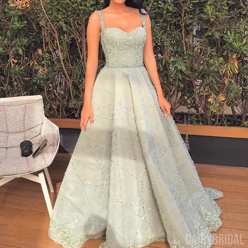 beaded vintage prom dress Vintage Beaded Prom Dresses with Slit Spaghetti Strap 1920s Evening Dress 22142 Pink / US10
