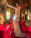 Sparkly Sequin A-Line Deep V-neck Slit Sexy Long Prom Dresses, FC2186