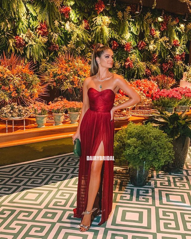 Red Chiffon Sweetheart A-line Sexy Slit Backless Prom Dresses, FC2331 Red Chiffon Sweetheart A-line Sexy Slit Backless Prom Dresses, FC2331