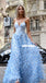Charming Spaghetti Straps Jersey A-Line Backless Lace Prom Dresses, FC2354