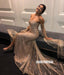 Gold Long Sleeve Sparkly Off Shoulder Special Designed Mermaid Prom Dresses, FC2384