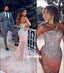 Newest One Shoulder Mermaid Sequin Backless Tulle Prom Dresses, FC4104