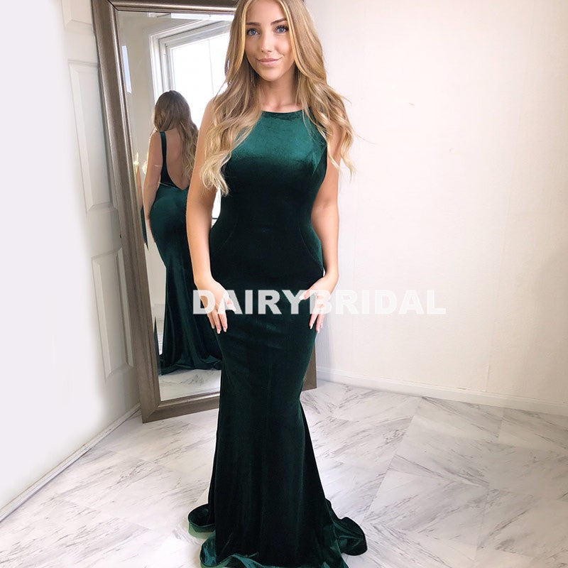 Charming Velvet Green Prom Dress, Sexy Memraid Backless Prom Dress, D1 Dairy Bridal Charming Velvet Green Prom Dress, Sexy Memraid Backless Prom Dress, D1 Dairy Bridal