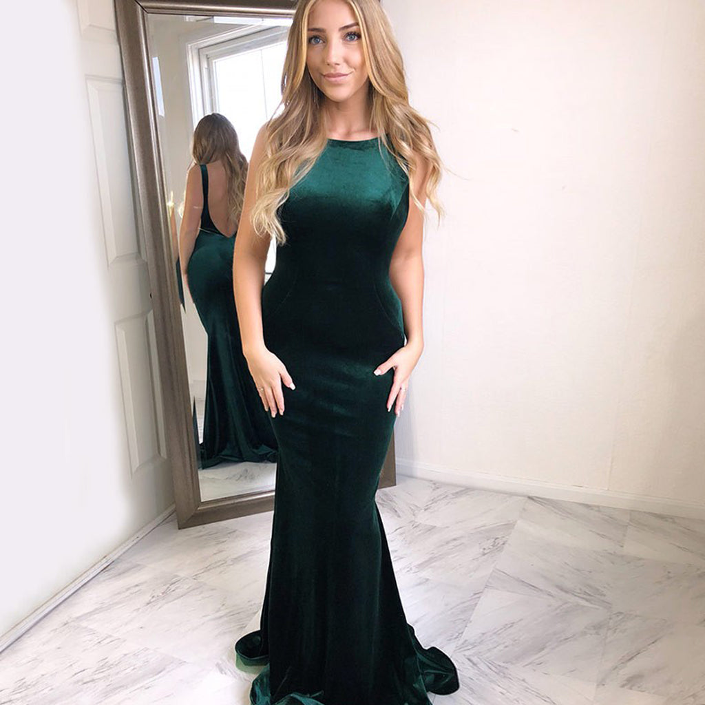 Charming Velvet Green Prom Dress, Sexy Memraid Backless Prom Dress, D1 Dairy Bridal Charming Velvet Green Prom Dress, Sexy Memraid Backless Prom Dress, D1 Dairy Bridal