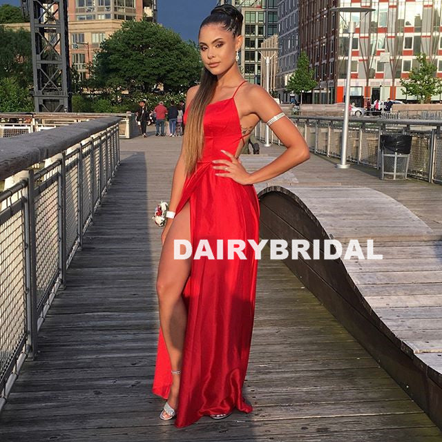 New Arrival Red Sexy Slit Prom Dresses, A-Line Backless Prom Dresses, – Dairy Bridal New Arrival Red Sexy Slit Prom Dresses, A-Line Backless Prom Dresses, – Dairy Bridal