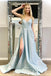 Sparkle A-line Backless Sexy Slit floor-Length Prom Dresses, FC4611