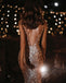 Sparkle Sequin Sleeveless Mermaid Backless Long Prom Dresses, FC5325
