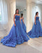 Simple A-line Backless Long Floor-length Organza Prom Dresses, FC5412