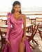 Charming Sweetheart One-shoulder Long Sleeves Sexy Slit Prom Dresses, FC5445