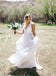 Deep V-Neck Chiffon A-Line Backless Lace Cheap Wedding Dresses, FC1650