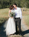 Charming Two Pieces Organza Sleeveless A-Line Wedding Dresses, FC1665