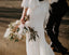 White Off Shoulder Lace Backless Sheath Simple Wedding Dresses, FC1685
