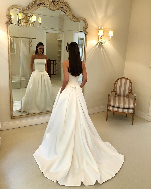 straight silk wedding dresses Honey Silk