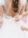 Lace Long Sleeve A-Line Wedding Dress,  Cheap Open-Back Organza Wedding Dress, D948