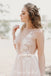 Sexy Deep V-Neck Tulle Wedding Dress, A-Line Backless Applique Wedding Dress, D962
