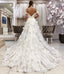 Honest A-line Off Shoulder Lace Backless Applique Wedding Dresses, FC4618